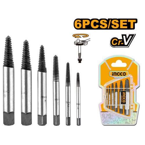 Advanced Essential ASE106 Six Pieces Screw Extractor Set - Silver/Black