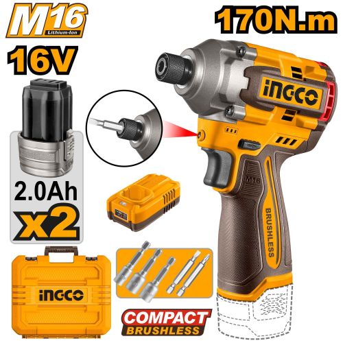 Superior Commercial-Grade CIRLI16178 Cordless Impact Driver - Brown & Yellow