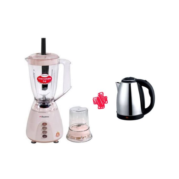 1.5L - 450W - Unbreakable Waterproof Electric Blender - Beige + Free Kettle